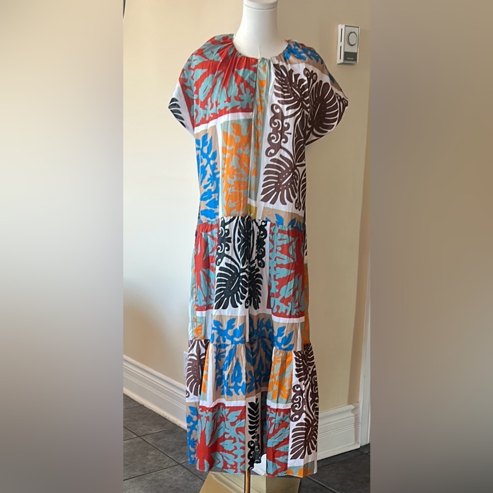 ZARA Colorful Patterned Kaftan dress size extra small - Picture 6 of 10